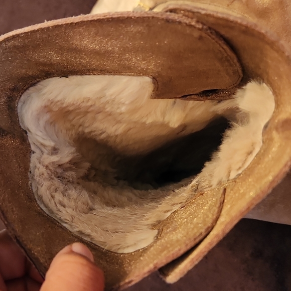 Jimmy Choo Gold Fur Lined Boots - Picture 8 of 12